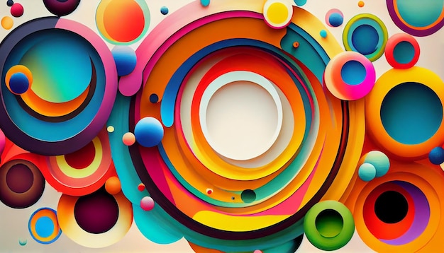 Colorful circles on a colorful background