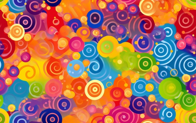 Colorful circles on a colorful background