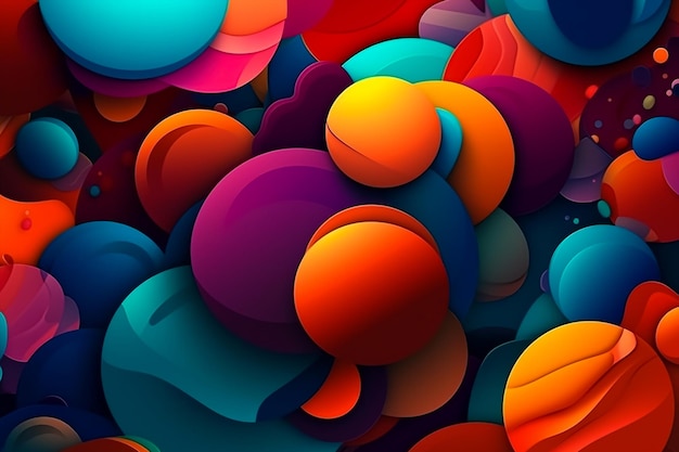 Colorful circles on a dark background