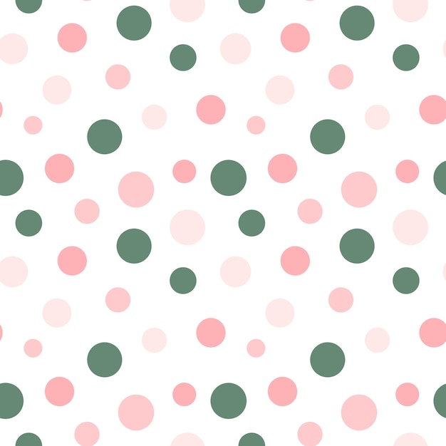 Photo colorful circles on white background seamless pattern pink and green polka dot repeat print