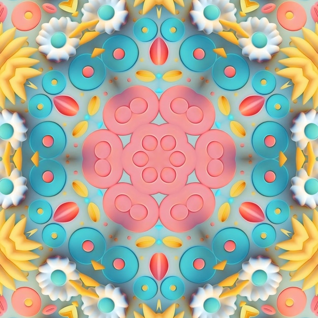 A colorful circular pattern with the word lotus on the bottom.