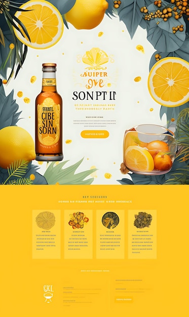 Photo colorful citrus infused vodka with a vibrant orange and yellow palett creative concept ideas design