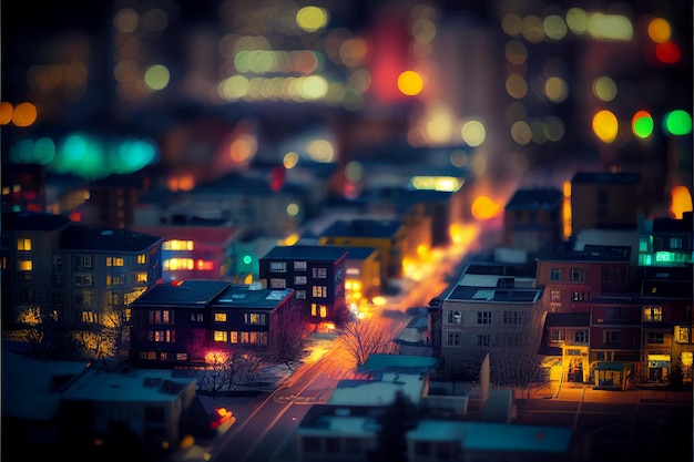 Colorful city night view