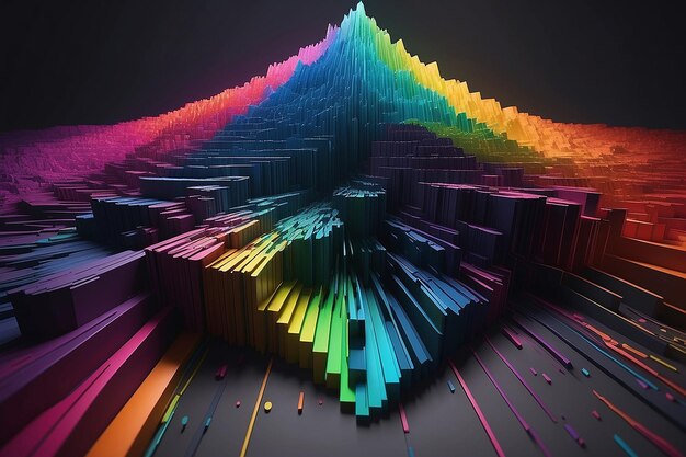 a colorful city with a rainbow of the word quot is on the top of a pyramid