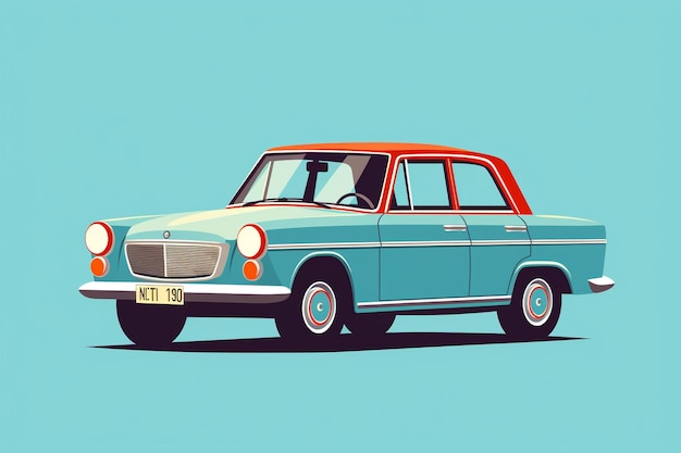 Colorful Classics Vibrant Vintage Car Illustrations