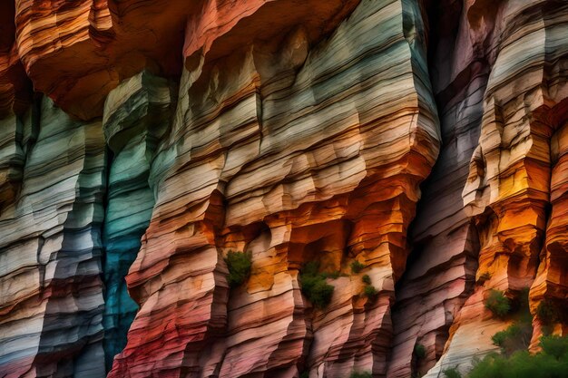 Colorful cliff rock texture