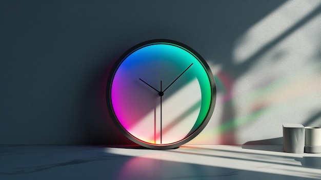 Photo a colorful clock with a colorful background and the time is 10  00