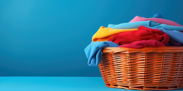 Colorful clothes basket distinctive realistic lighting Generative AI