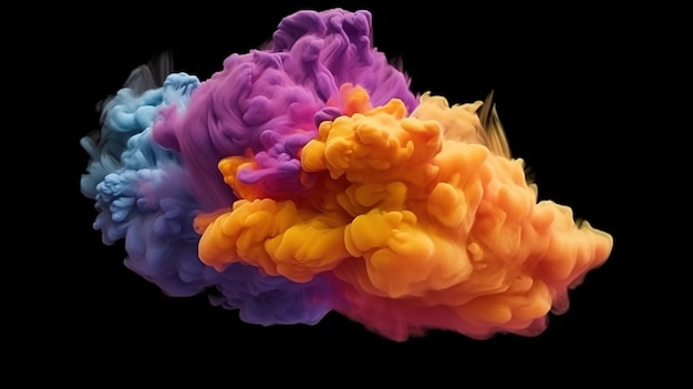 A Colorful Cloud on a Black Background Generative ai