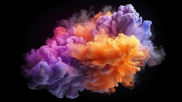 A Colorful Cloud on a Black Background Generative ai