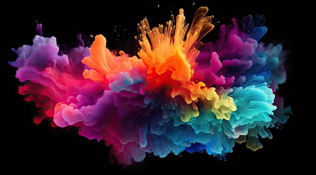 a colorful cloud of ink