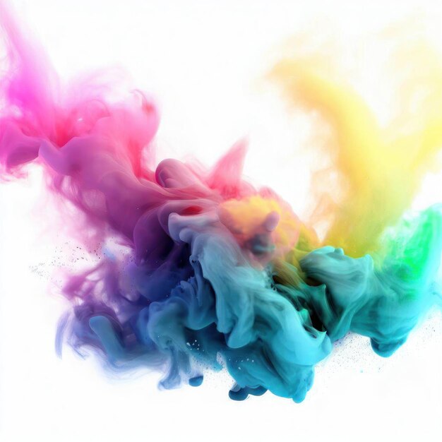 A colorful cloud of paint is being dropped into the water.