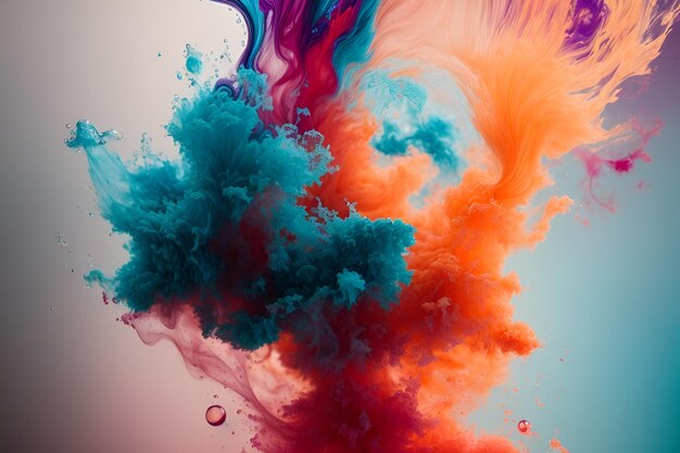 colorful cloud of smoke against a digital art background