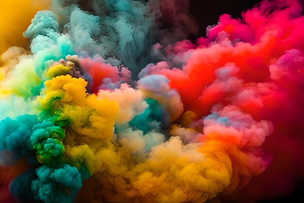 A colorful cloud of smoke is shown in this image
