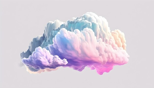 A colorful cloud with a pink and blue background