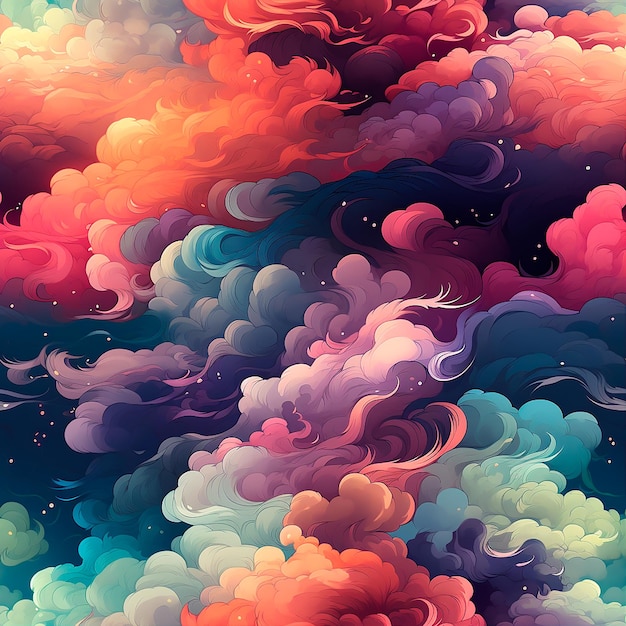 사진 다채로운 구름, 경계 없는 타일링 가능한 텍스처 패턴