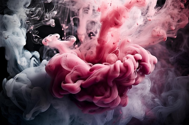 Colorful clouds of ink in water smoke abstraction color splash in water