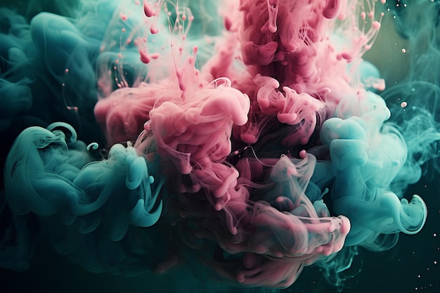 Colorful clouds of ink in water smoke abstraction color splash in water