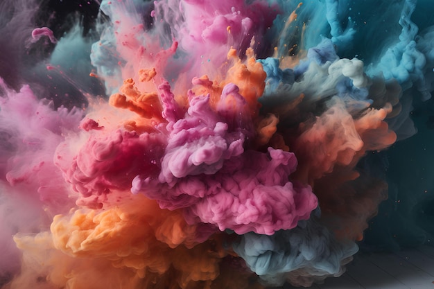 水の中のカラフルなインクの雲煙の抽象化パステル カラーの水しぶき