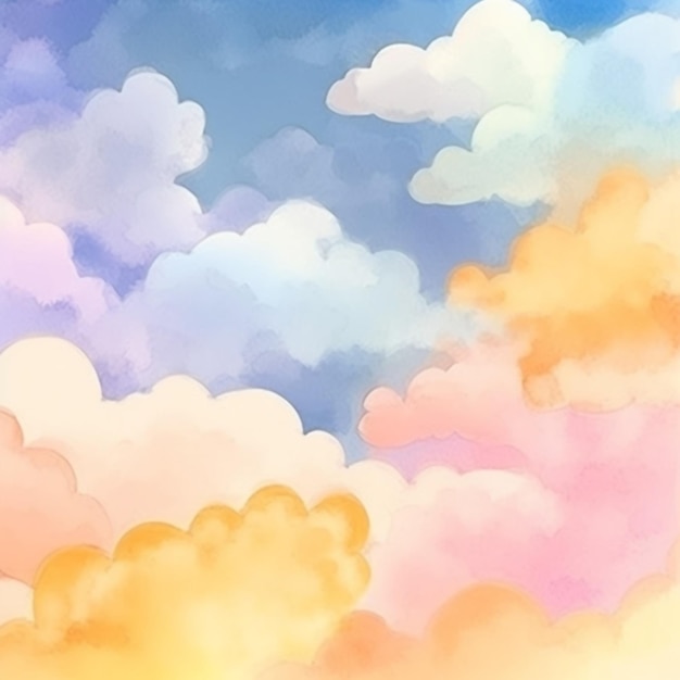 Colorful clouds in a pastel sky