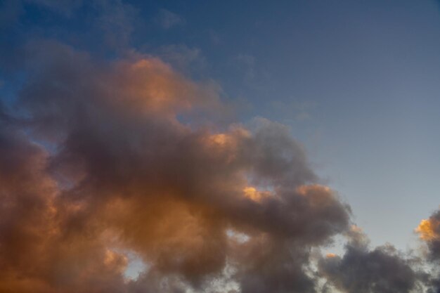 colorful clouds in the setting sky as a background