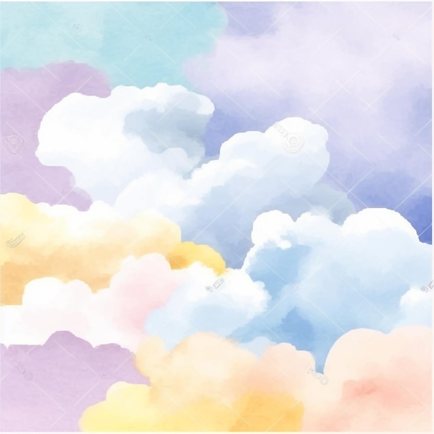 Colorful clouds in the sky with a gradient background.