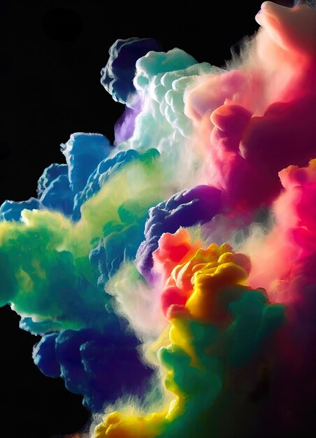 Colorful Clouds Smoke Poster Illustration.