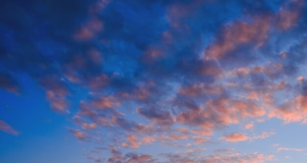 Colorful clouds on sunset sky