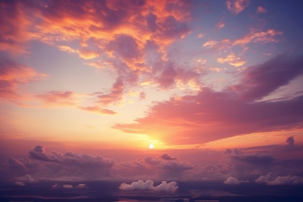 色とりどりの雲の空の背景