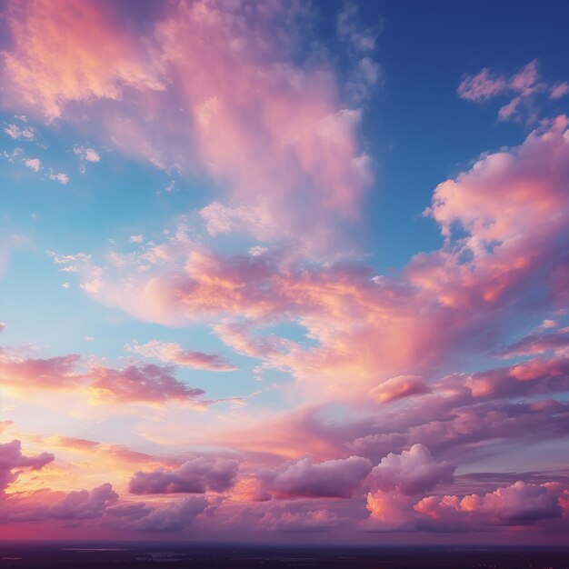 Photo colorful cloudy sky at sunset gradient color sky texture abstract nature background