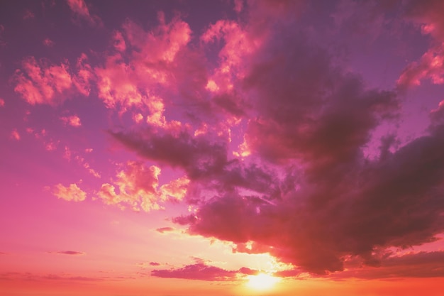 Colorful cloudy sky at sunset