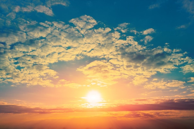 Colorful cloudy sky at sunset