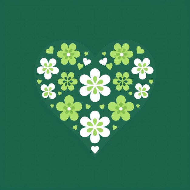 Photo colorful clover heart composition for st patricks day celebration and luck generative ai