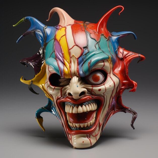 Photo colorful clown mask inspired by thomas heatherwick and j scott campbell