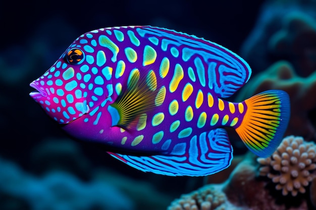 Photo colorful clown a triggerfish tale