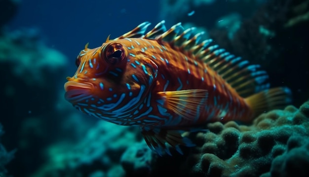 Colorful clownfish swim in vibrant coral reef generated by ai