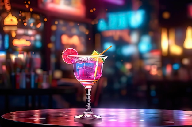 Colorful cocktails in the barAI technology generated image