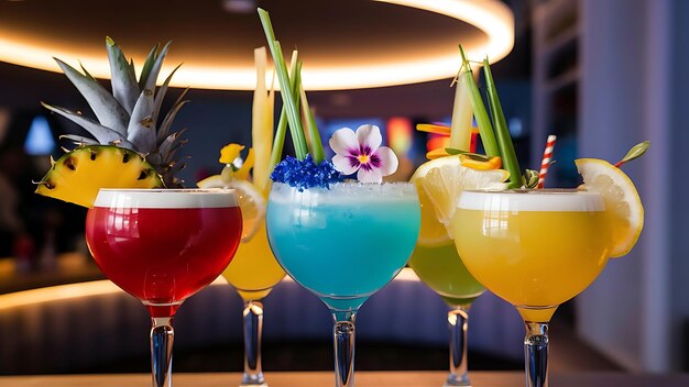 사진 colorful cocktails