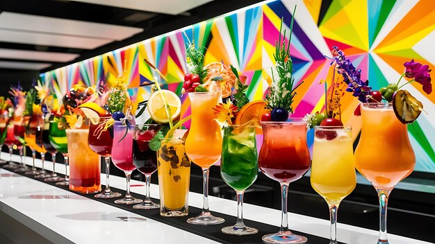 Photo colorful cocktails