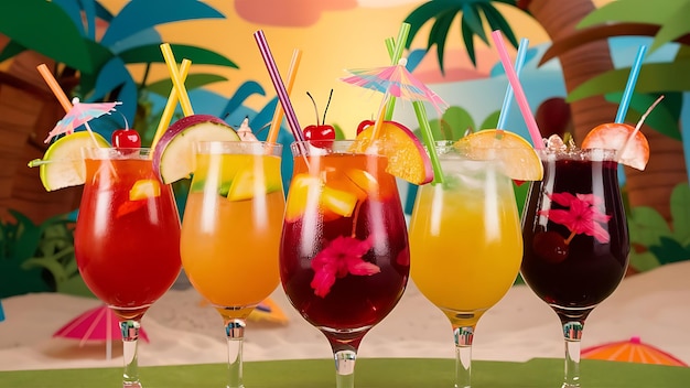 Colorful cocktails