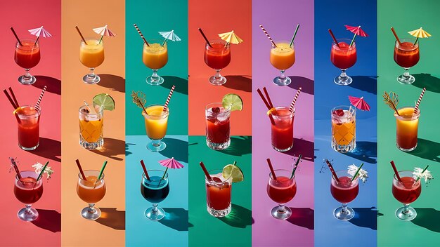 Colorful cocktails