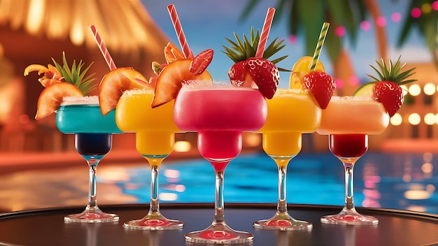 Photo colorful cocktails