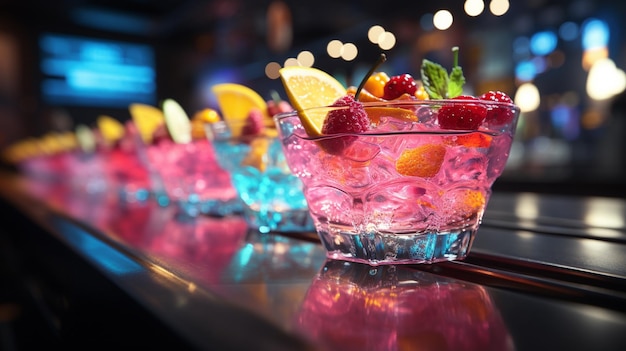 colorful cocktails