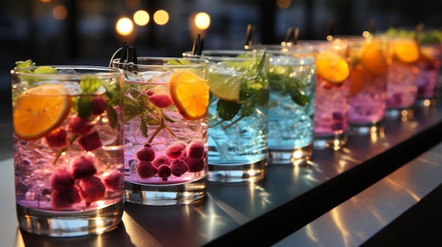 colorful cocktails