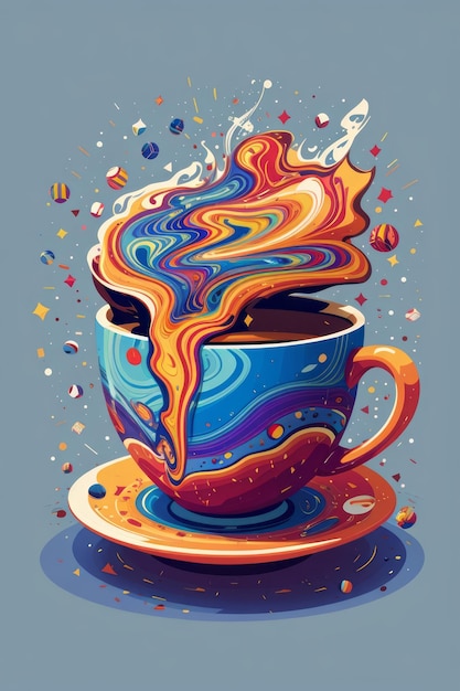 colorful coffee cup