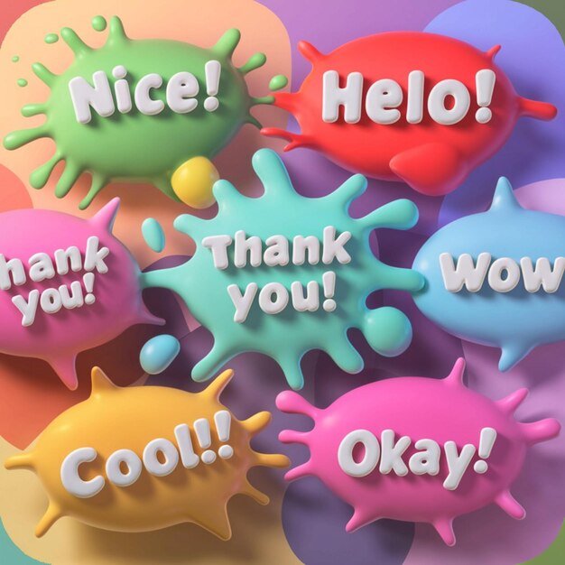 Photo a colorful collection of buttons with the word thank you