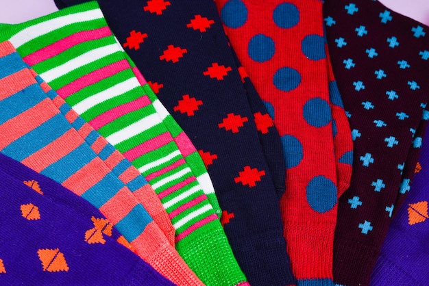 Colorful collection of cotton socks