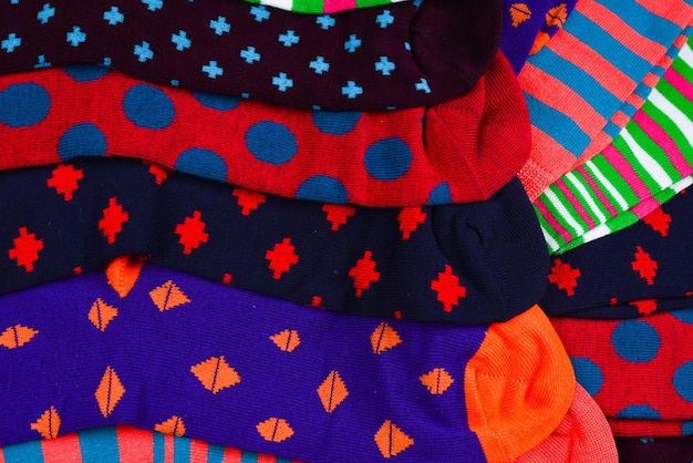 Colorful collection of cotton socks