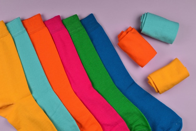 Colorful collection of cotton socks