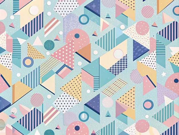 Photo a colorful collection of geometric designs including a design the word  i love